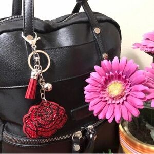 🌹Bling Rose Bag Charm/Keychain🌹